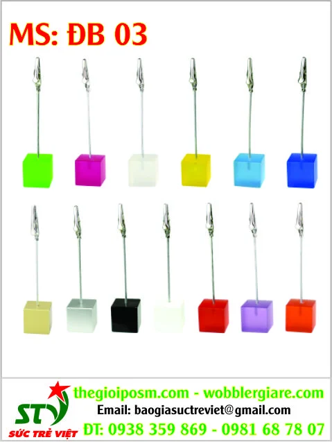 Wobbler để bàn đế mica DB03