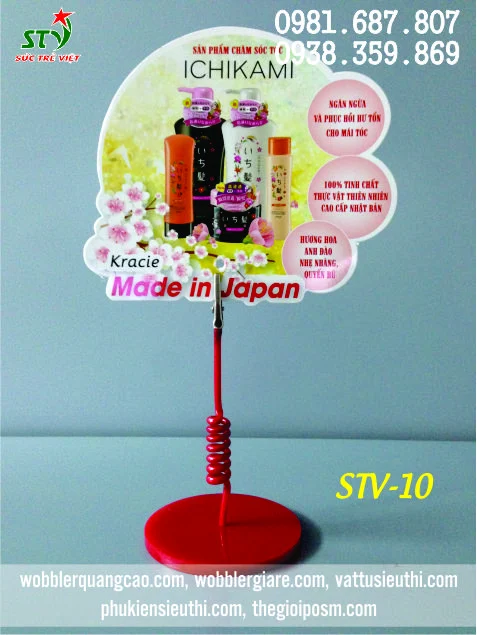 Wobbler để bàn đế mica STV10
