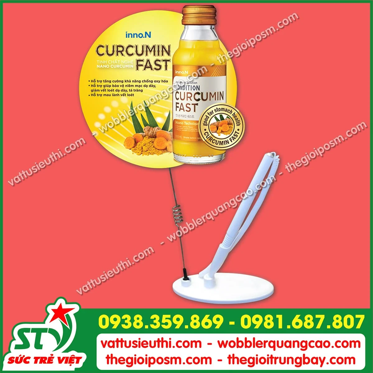 Wobbler để bàn có bút STV6818