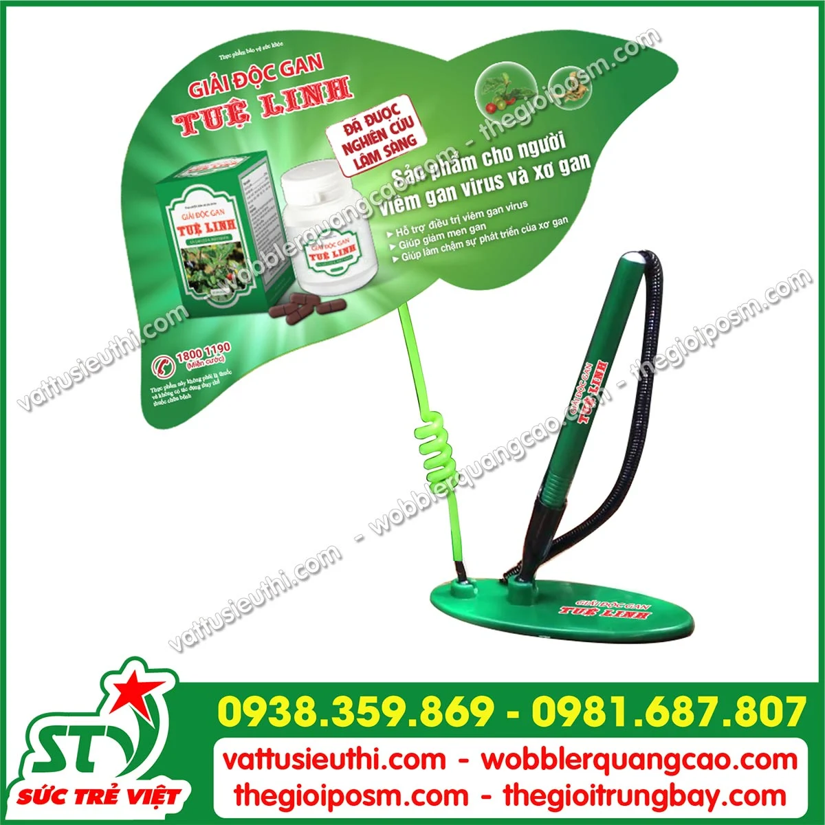 Wobbler để bàn gắn bút STV6820